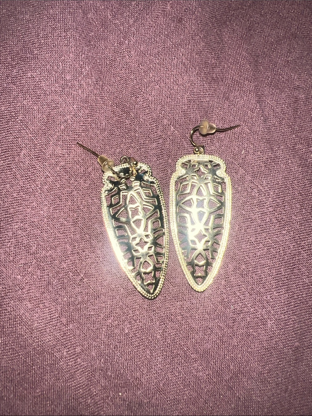 Kendra Scott Gold Filigree Teardrop Dangle Earrings